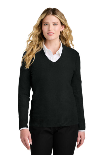 Port Authority LSW285 Ladies V-Neck Sweater - Image 2