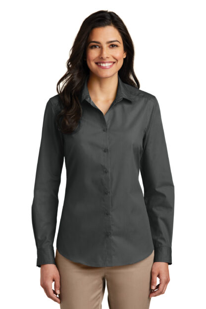 Port Authority® Ladies Long Sleeve Carefree Poplin Shirt - Image 6