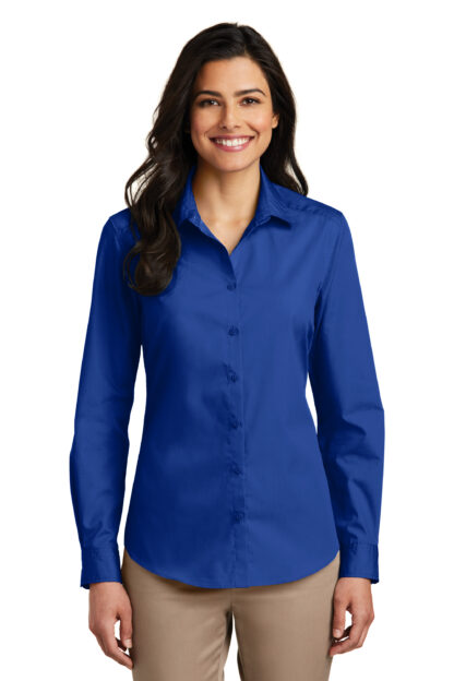 Port Authority® Ladies Long Sleeve Carefree Poplin Shirt - Image 7