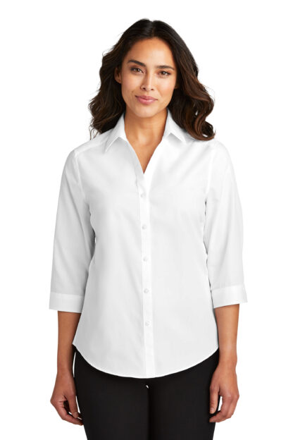 Port Authority® Ladies 3/4-Sleeve Carefree Poplin Shirt